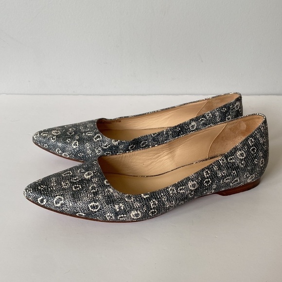 Cole Haan Embossed Leather Magnolia Skimmer Pointed Toe Ballet Flats Sz 5.5 - Picture 4 of 11